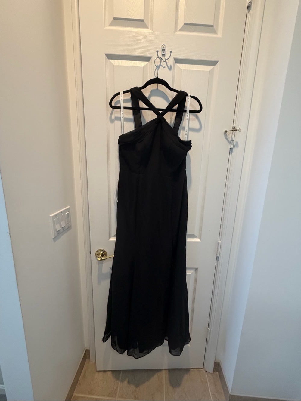 Azazie Black Crisscross Strap Evening Dress